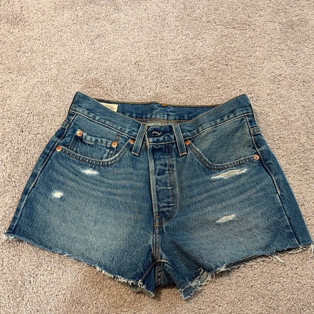 Signature by Levi Strauss Distressed Blue Jean Shorts